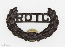 Casquette chapeau visière cadet ROTC époque lycée école secondaire États-Unis WW1 insigne vis dos C51