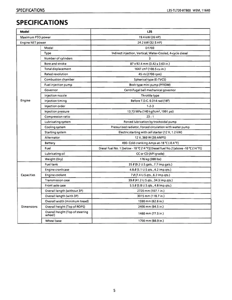 TRACTOR Backhoe LOADER Full Technical REPAIR Manual Kubota L35 Tl720 Bt900 - Image 4 of 4