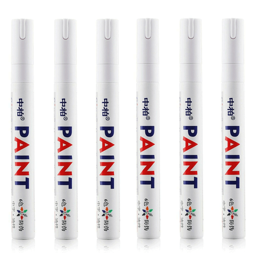 6PC White Paint Pen Marker Waterproof Permanent Car Tire Lettering Rubber Letter - Picture 10 of 12