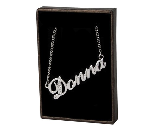Name Necklace "DONNA" - 18ct White Gold Plated - Personalized Gifts - Birthday