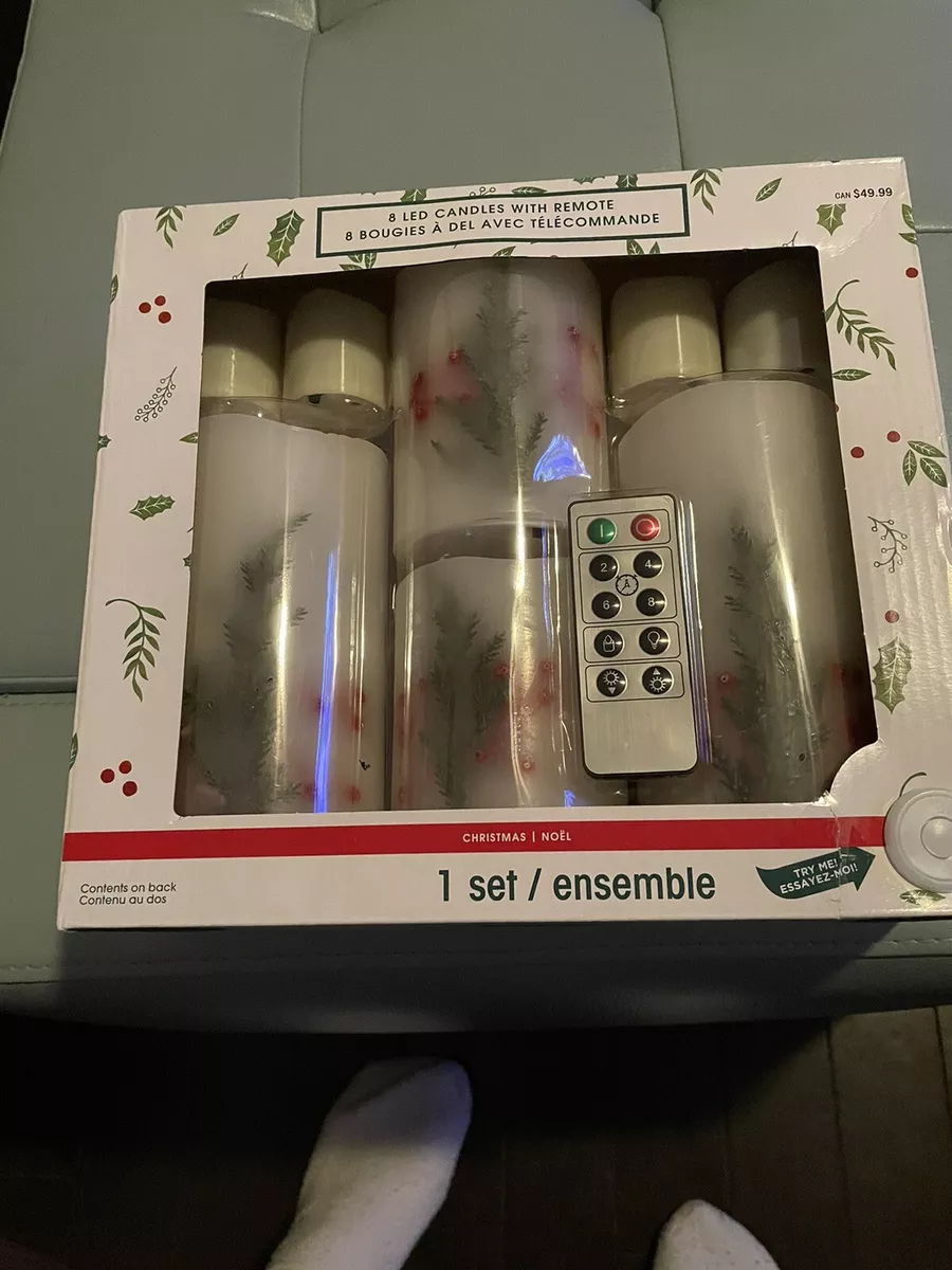 Sealed Ashland Christmas Set Of 8 LED Candles With Remote NEW