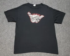 Hawaiian Island Creations Men's LARGE Black T Shirt Tribal Shaka