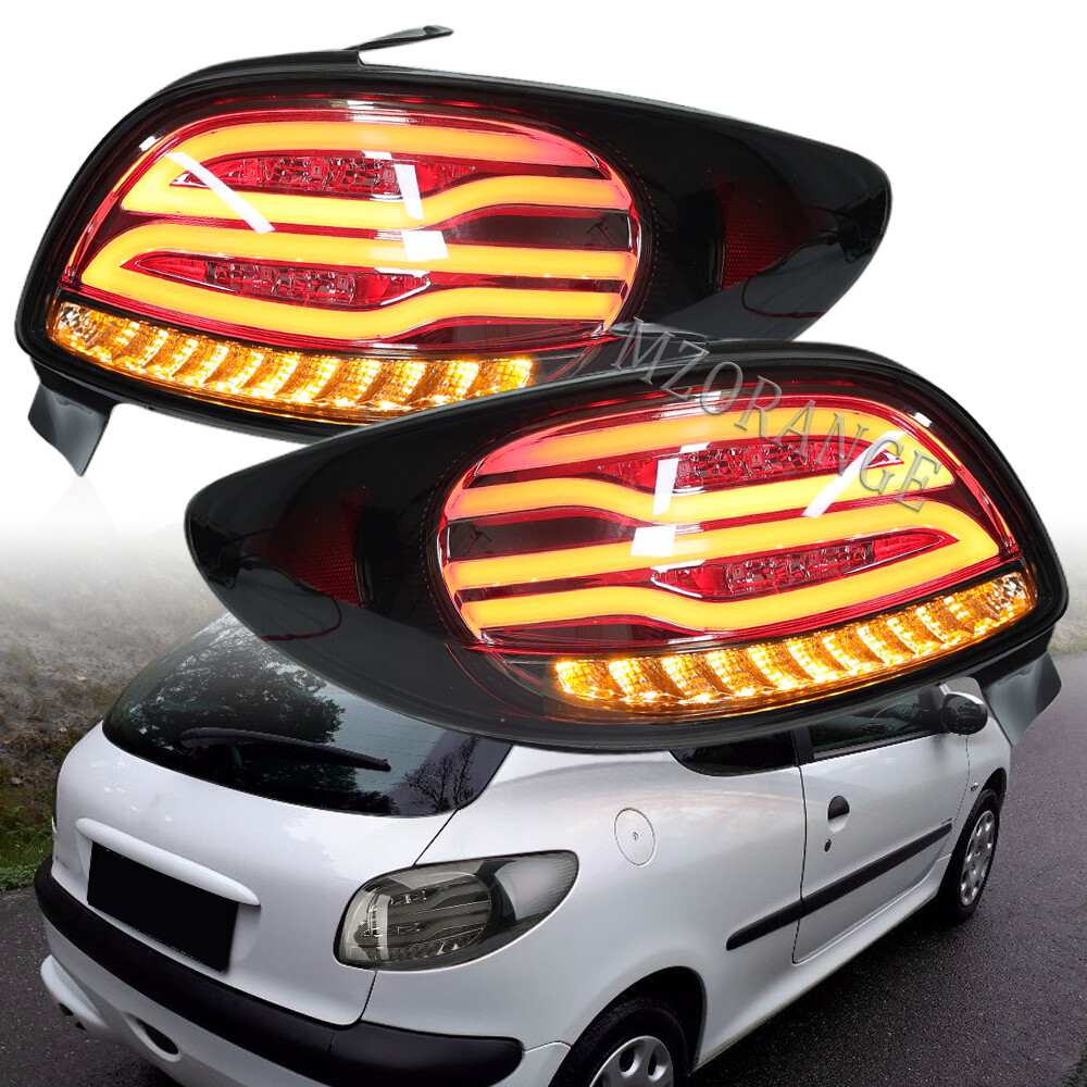 For Peugeot 206 2004-2008 Left+Right Smoked Lens LED Rear Tail