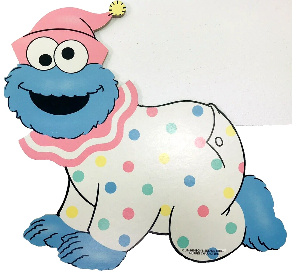 Colgantes de pared vintage de madera para bebé de Plaza Sésamo Big Bird y monstruo de galletas Foto 4 de 4