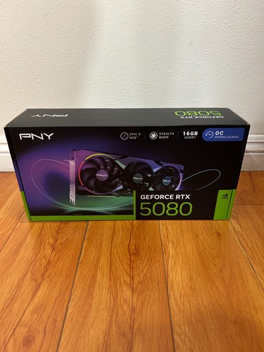 PNY GeForce RTX 5080 EPIC-X ARGB OC Triple Fan Video Display Card New in Box - 第 1/2 張圖片
