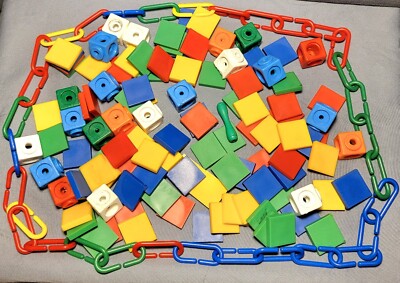 Lot Of Learning Resources Colorful Snap Cubes Color Squares And Chain Link EUC