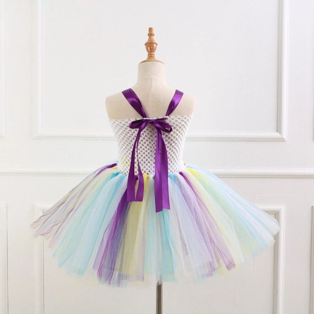 VETEMENTS Abito tutù colorato costume arcobaleno vestito gonna abbigliamento festa con