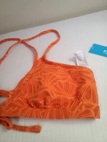 Cupshe Bikini Top Women XL Padded Cups Textured Scallop Trim Orange - Picture 5 of 13