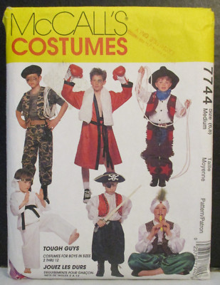 McCall's Pattern 7744 Boy Boxer Karate Kid Commando Snake Charmer Sz 6-8 Costume