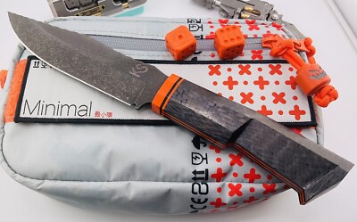Half Face Blades x Sodaro Knives Collab Carbon Fiber Orange Micarta 1 Of 5