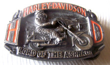 Harley Davidson Vintage 1992 Baron Lord of the Asphalt Bar & Shield Belt Buckle
