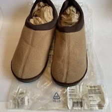 Unisex Memory Foam Slippers 9, 9.5 Tan Indoor Walker Slipper With Anti-Skid