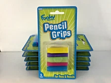 RUBBER PENCIL or PEN GRIPS - ASSORTED COLORS - PACK OF 5 - 60905 - FOR AGES 6+
