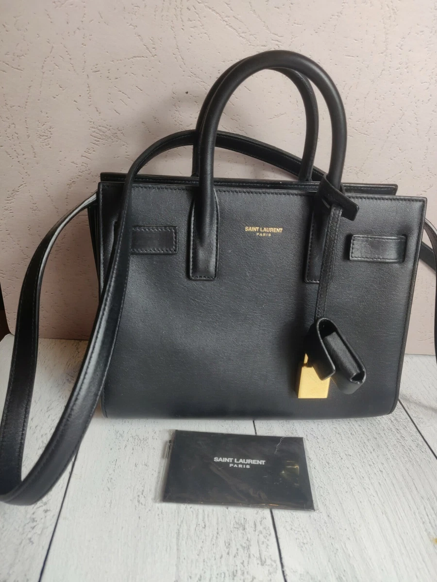 Saint Laurent Sac De Jour Nano Baby Black Leather Bag