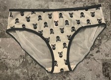 NWT VICTORIA'S SECRET LARGE SKULL SKELETON HALLOWEEN MESH RARE HIPHUGGER PANTIES