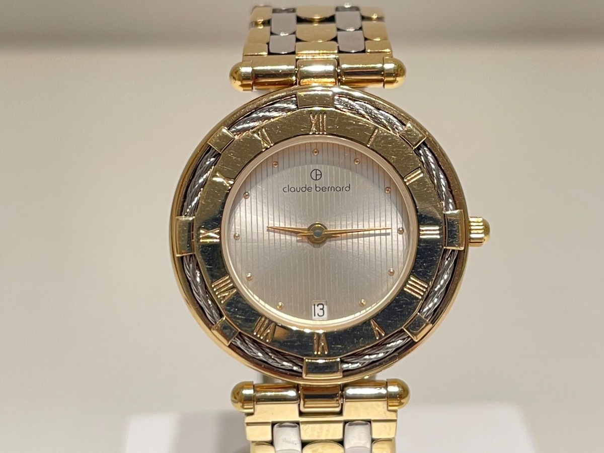 RETRO RARE LUXURY SWISS LADIES TWO TONE GOLD PLATED QUARTZ WATCH