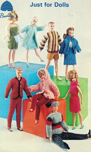 Knitting PATTERNS  Barbie Ken Baby Dolls American Girls Dolls 13-18” - Picture 1 of 6