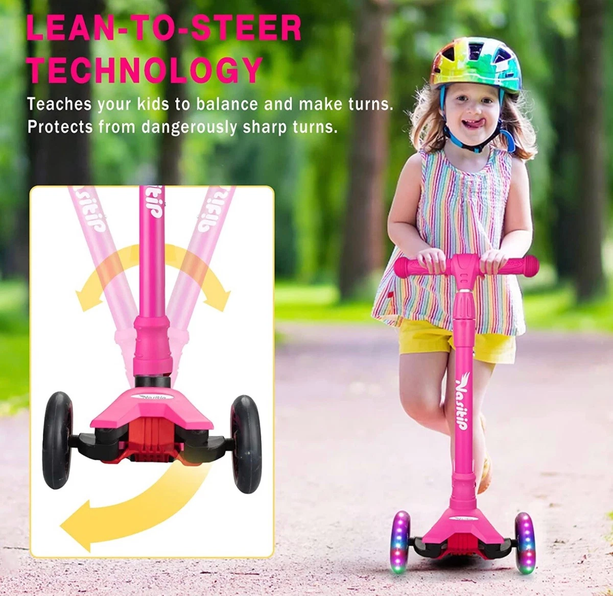 Kick Scooter Age 3 to 5 Toddlers Girls Boys Adjustable Height