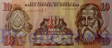 LOT HONDURAS 10 LEMPIRAS 2001 PICK 86a UNC X 5 PCS