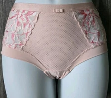 Womens M&S floral Full Brief Lace Front High Rise Briefs Knickers 