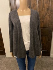 potters pot womens shirt small S top cardigan grey stretch MADE IN USA - 037