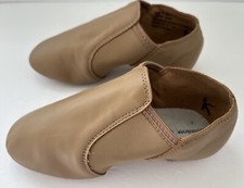 Dancer Only Tan Brown Leather Jazz Dance Slip On Shoes Big Kids Size 5 AD
