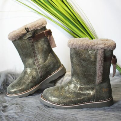 PRIMIGI Gr. 27 Mädchen Leder Winterstiefel, Gore-TEX Kinder Schneestiefel, warm