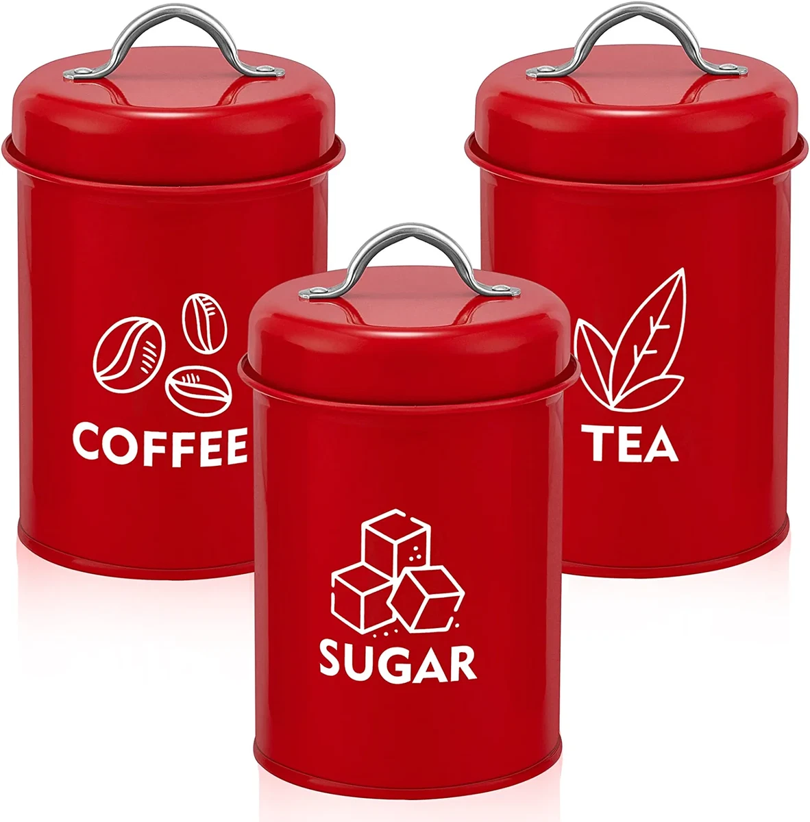 Red tea sugar cheap and coffee canisters