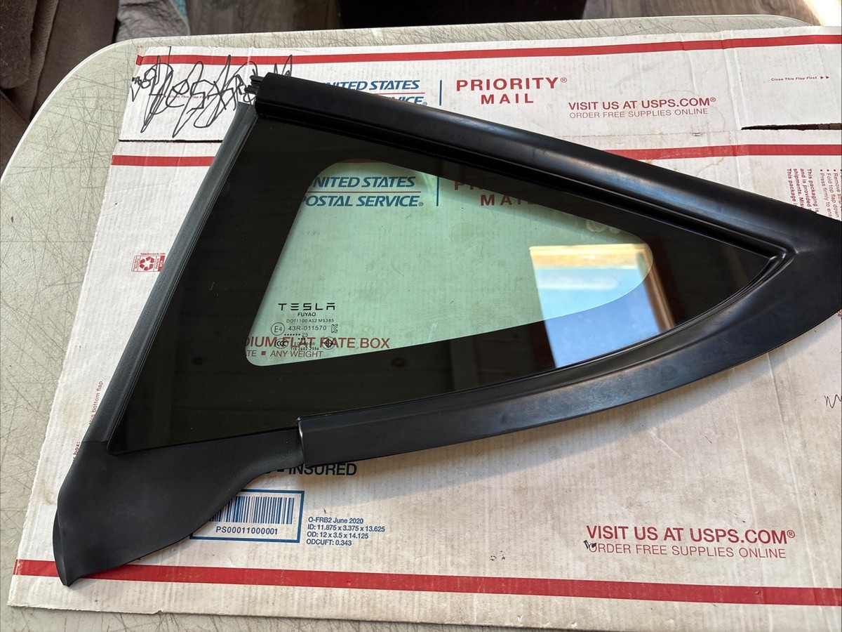 2025 Tesla Model 3 Highland Rear Quarter Glass Left Black 1915483