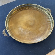 Taca mosiężna z uchwytami vintage średnica 32cm 