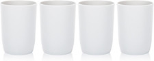 4 Pack Bathroom Tumbler Cups Plastic Toothbrush Holder Mouthwash Cup White