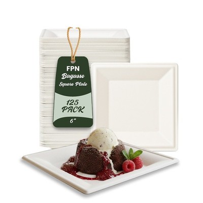 Square Dinner Plates for Party Disposable Paper Plates Microwave-safe:6''8''10''