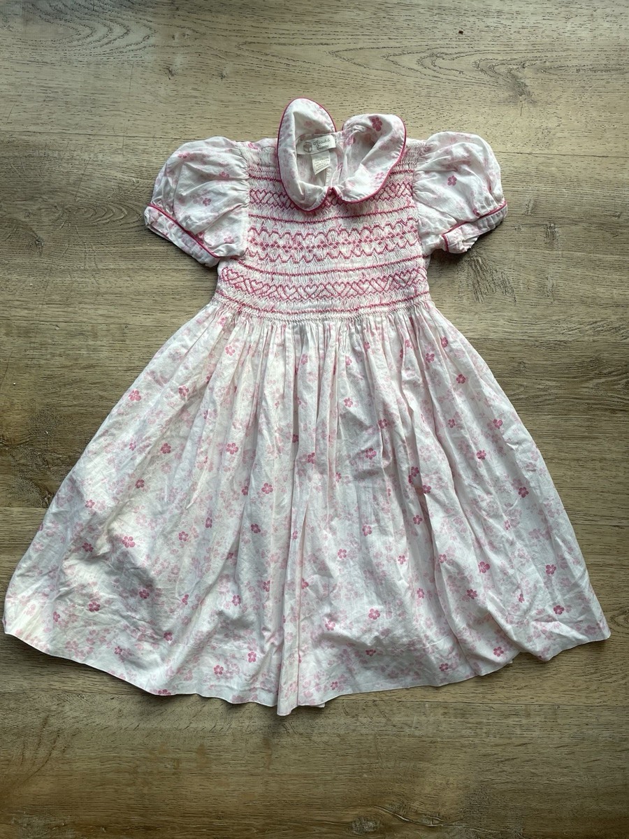 Baule di Elianne Pink Floral Hand Smocked Dress Size 4 Years Madagascar  Cottage