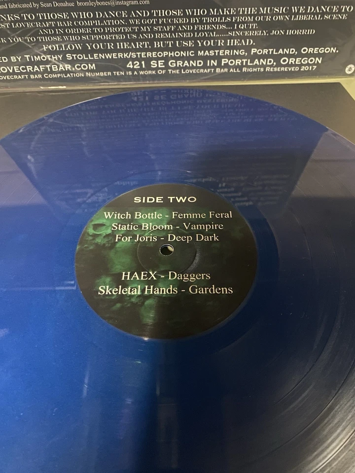 Vinyl The Lovecraft Bar The Tenth And Final Compilation LP 2017 Colored Blue - Image 4 of 4