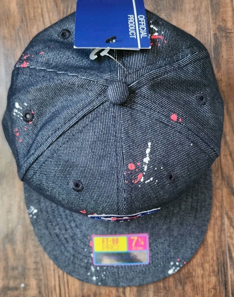 NUEVO CON ETIQUETAS Cruz Azul México Fan Ink Sombrero Gorra Fútbol Fútbol Pintura Salpicaduras Ajustado 7 1/4 Foto 3 de 4