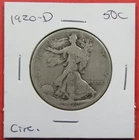 1920-D 50c U.S. Walking Liberty half dollar. Circ. Desirable date. (126066)