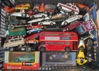 ORIGINAL VINTAGE DIECAST TOY JOB LOT CORGI JUNIORS & OTHERS POLICE CARS BUS etc