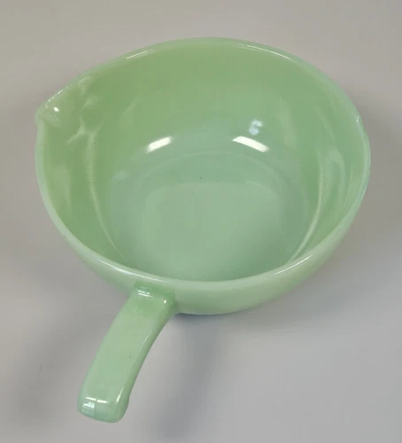 Fire King Anchor Hocking Jadeite 1 Spout Handled Skillet Bowl Handle CHIP