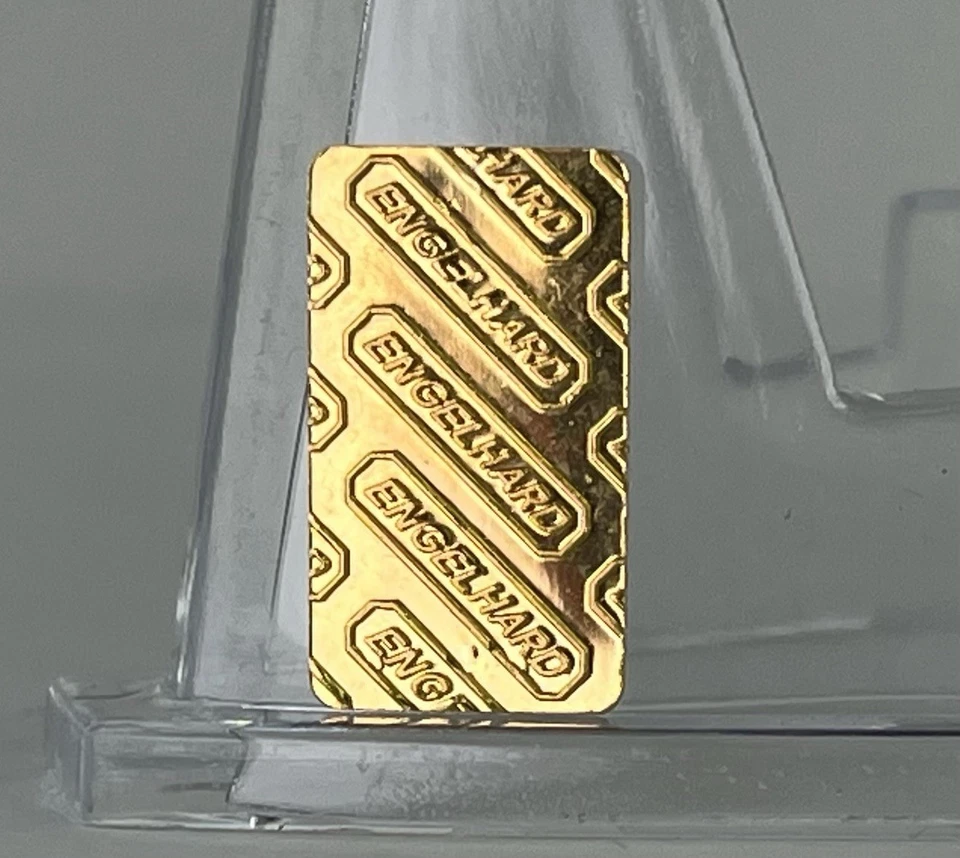 Engelhard 1 Gram .9999 Pure 24K Gold Bar No. A8174 Rare Early Serial - Image 2 of 4