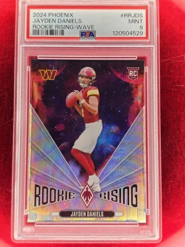 2024 Panini Phoenix Rookie Rising Jayden Daniels #RR-JDS Wave (RC) PSA 9