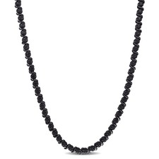 AMOUR 1/2 CT TW Black Diamond Tennis Necklace In Sterling Silver with Black