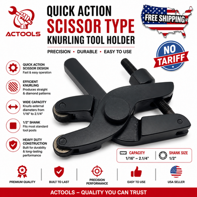 #ad Knurling Tool Holder Capacity 1 16 2.1 4quot; Shank 1 2quot; Quick Action Scissor Type $47.32