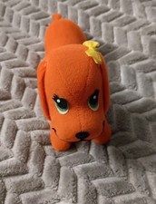 Dream Pets Dakin Vtg 1974 Orange Dachshund Dog Plush Hard Body Long Puppy Bow