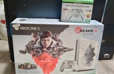 Microsoft Xbox One X Gears 5 Limited Edition Console Complete W/ Charging Stand+