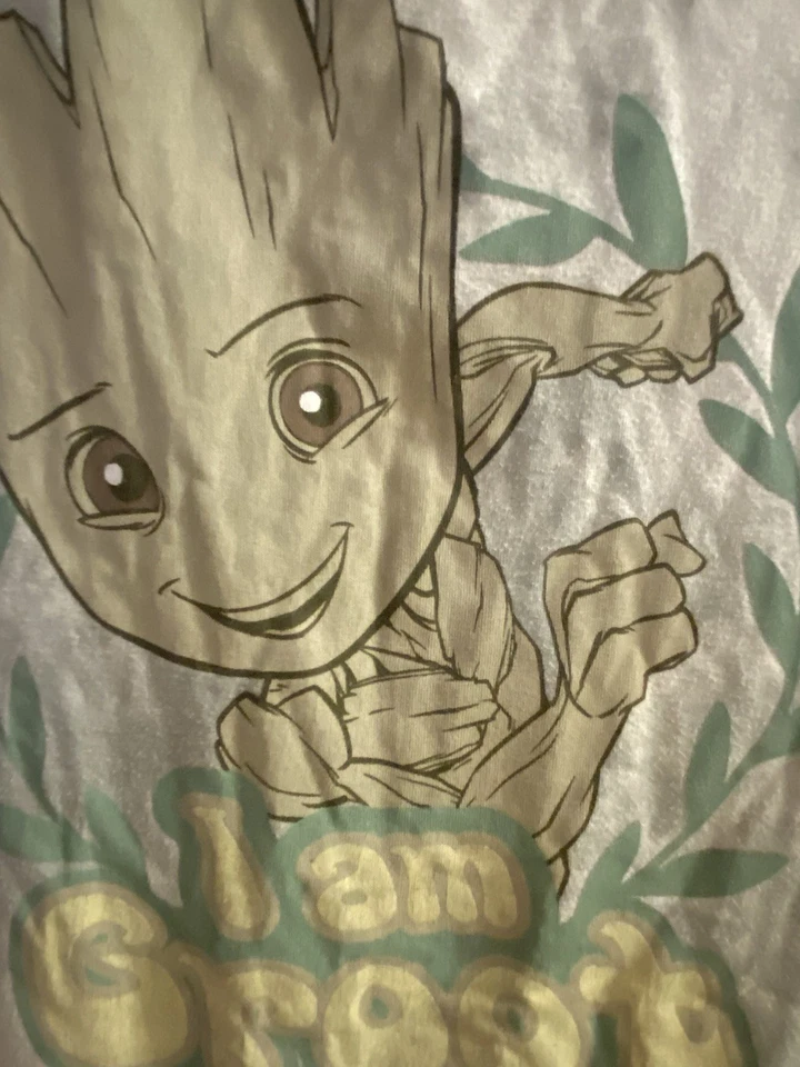 Camiseta Marvel Boys XL Pecho 38” I Am Groot Gráfico Estampado Verde Foto 3 de 4