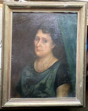 Oil Painting Landscape Pfohren On The Danube Church Meadow Summer Signed Antique