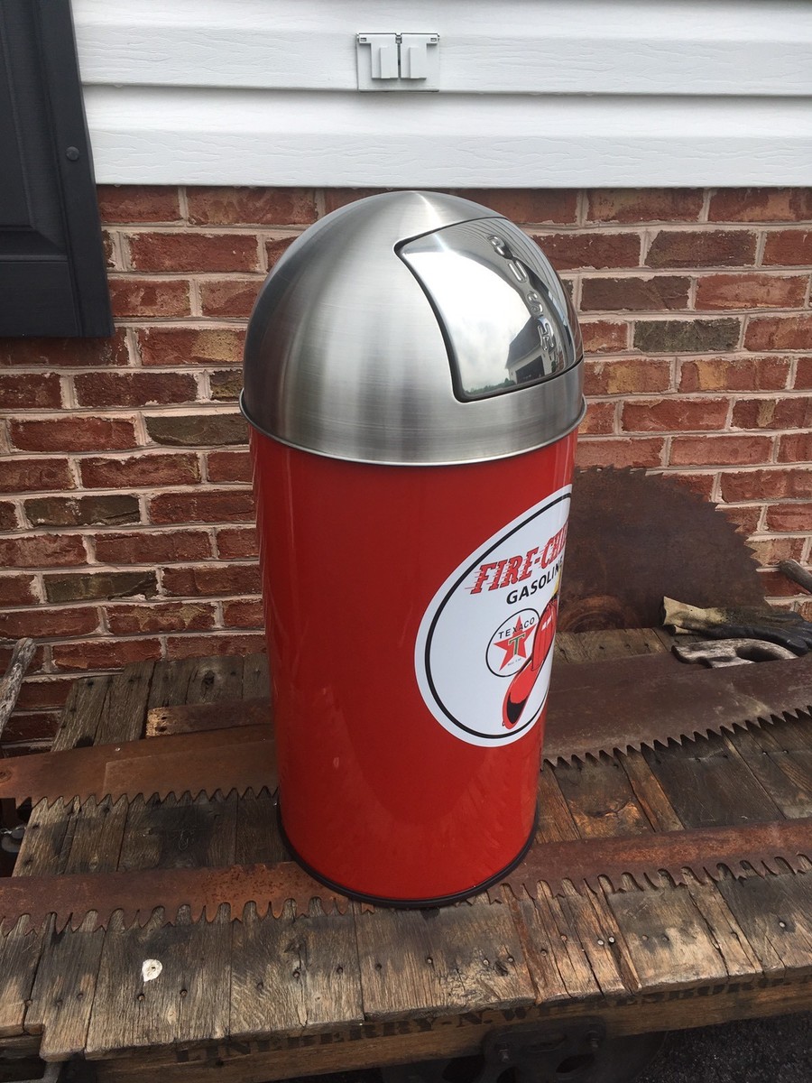 Texaco Fire Chief Trash Can SS Top Very Nice 29 Texaco Fire Chief Trash Can SS Top Very Nice 29