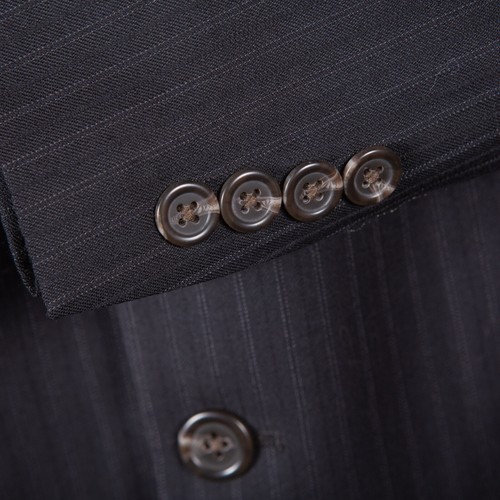 Chaps Mens Sport Coat 44L Gray Wool Pinstripe Blazer Suit Jacket Business Nice - Picture 4 of 9