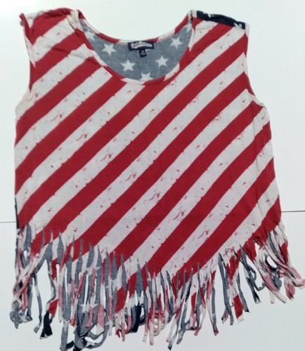 Flag Fringe Crop Top Womens Medium Tank Top Cool Nice!