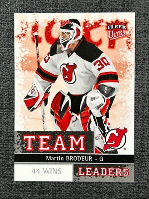 Martin Brodeur 2008-09 NHL Fleer Ultra Hockey Team Leaders 44 Wins #TL-21